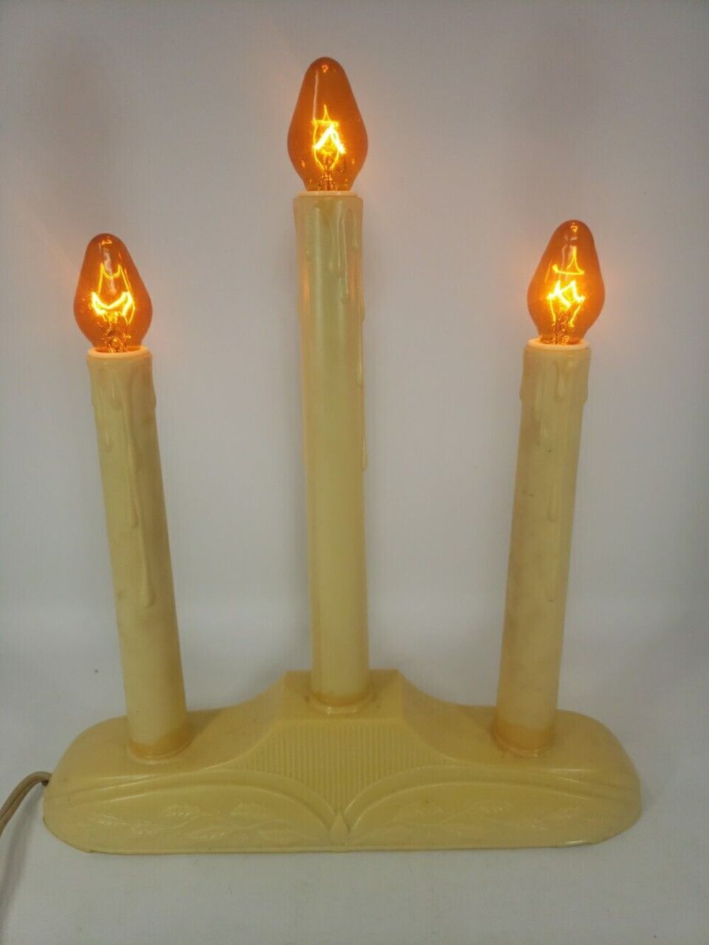 VTG GE Candolier Christmas Candle Sticks General Electric  3 Light Cool Bright